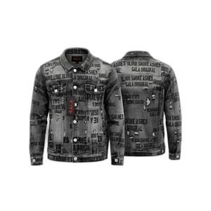 Gala Original Blood Smoke Ashes Denim Jacket 3XL Distressed Grey Black All Over